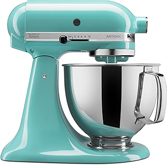Artisan Series 5 Quart Tilt Head Stand Mixer with Pouring Shield KSM150PS, Aqua Sky