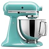 Artisan Series 5 Quart Tilt Head Stand Mixer with Pouring Shield KSM150PS, Removable bowl, Aqua Sky