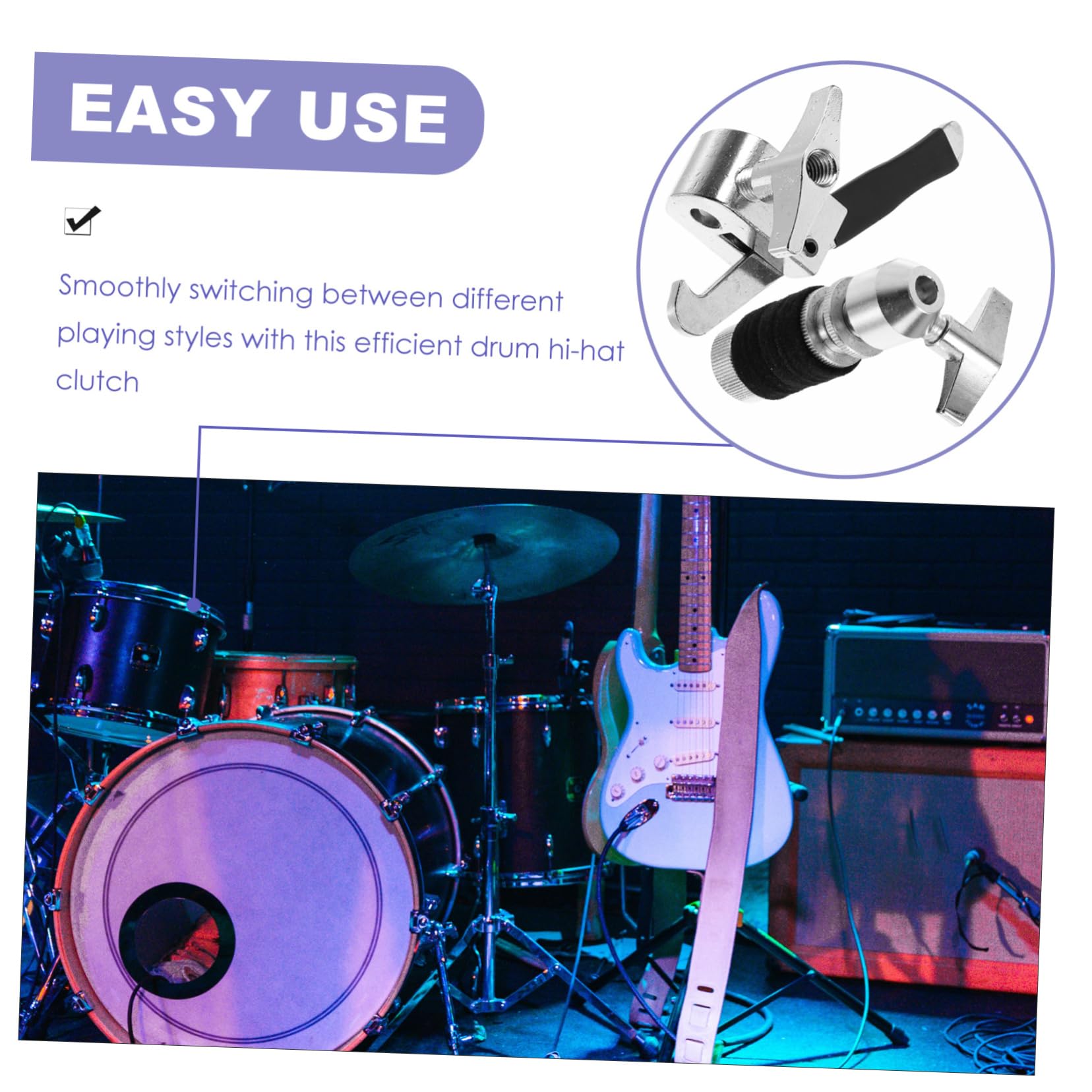 BESTonZON Hi-hat Cymbal Clutch Drum Hardware Jazz Drum Parts Hi-hat Stand Post Replacement