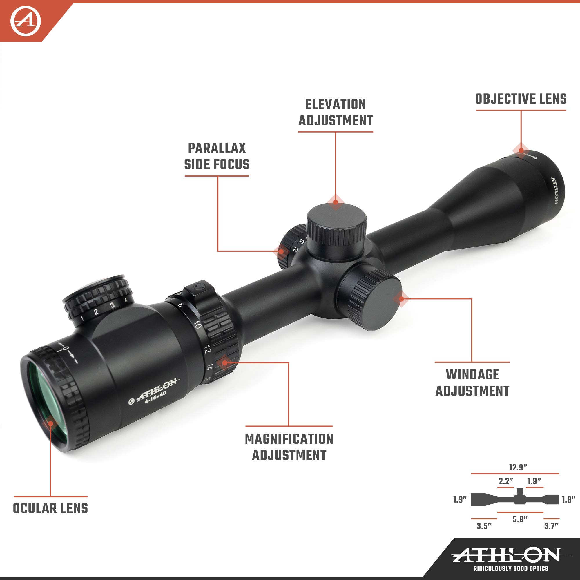 Amazon.com : Athlon Optics , Talos , Riflescope , 4-16 x 40 Second