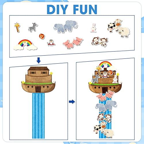 Miniatura 3 de Peryiter Kit de manualidades de Arca de Noé de 24 piezas, juguete de Arca de Noé, manualidades de escuela dominical, decoraciones de arca para
