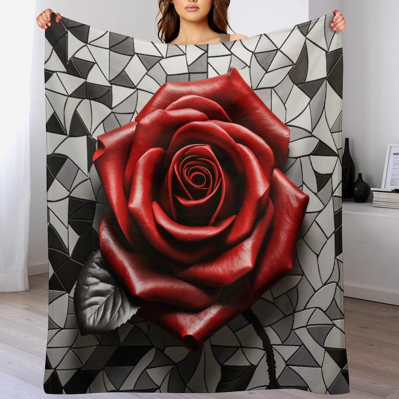 Couverture rose en polaire de flannel moelleuse 180x200cm pour lit et canapé