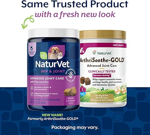 Miniatura 2 de NaturVet ArthriSoothe-Gold Nivel 3 Cuidado avanzado de las articulaciones para perros - Suplemento suave masticable para perros con glucosamina