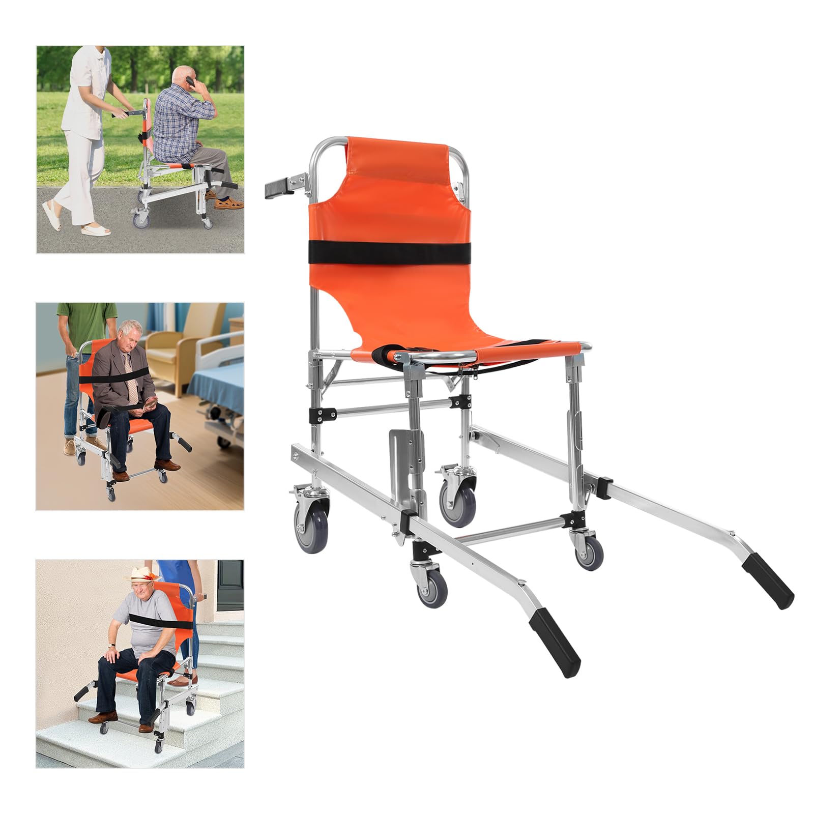 EMS - Silla de escalera plegable de emergencia, silla de ruedas para subir escaleras, 160 kg, para personas mayores y discapacitados, evacuación de ambulancia, verde