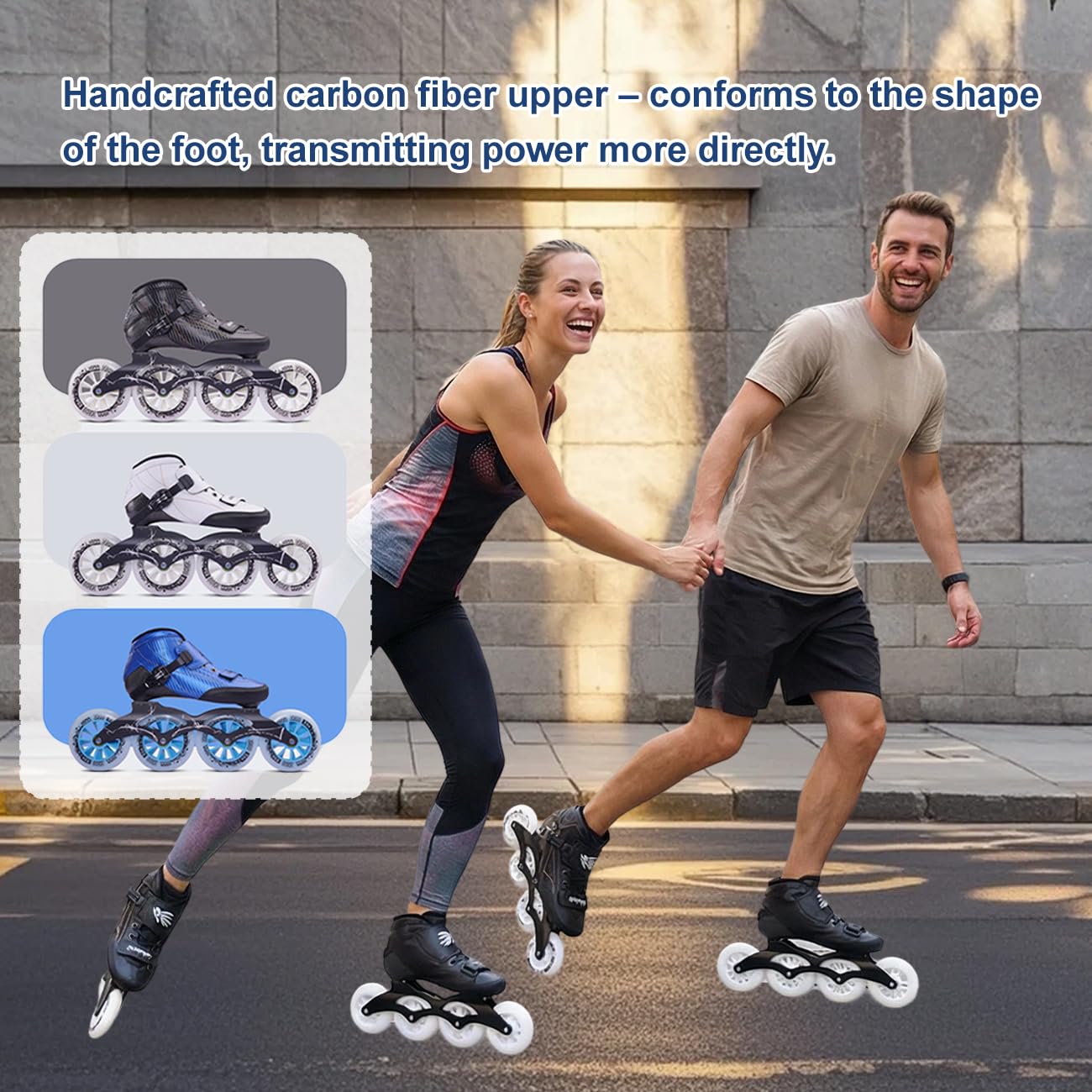 Verstellbare Inlineskates Für Damen Und Herren, Fitness Inliner Herren Speed-Skates Für Erwachsene Schlittschuhe 2 in 1 Hochleistungs Inliner Black,38