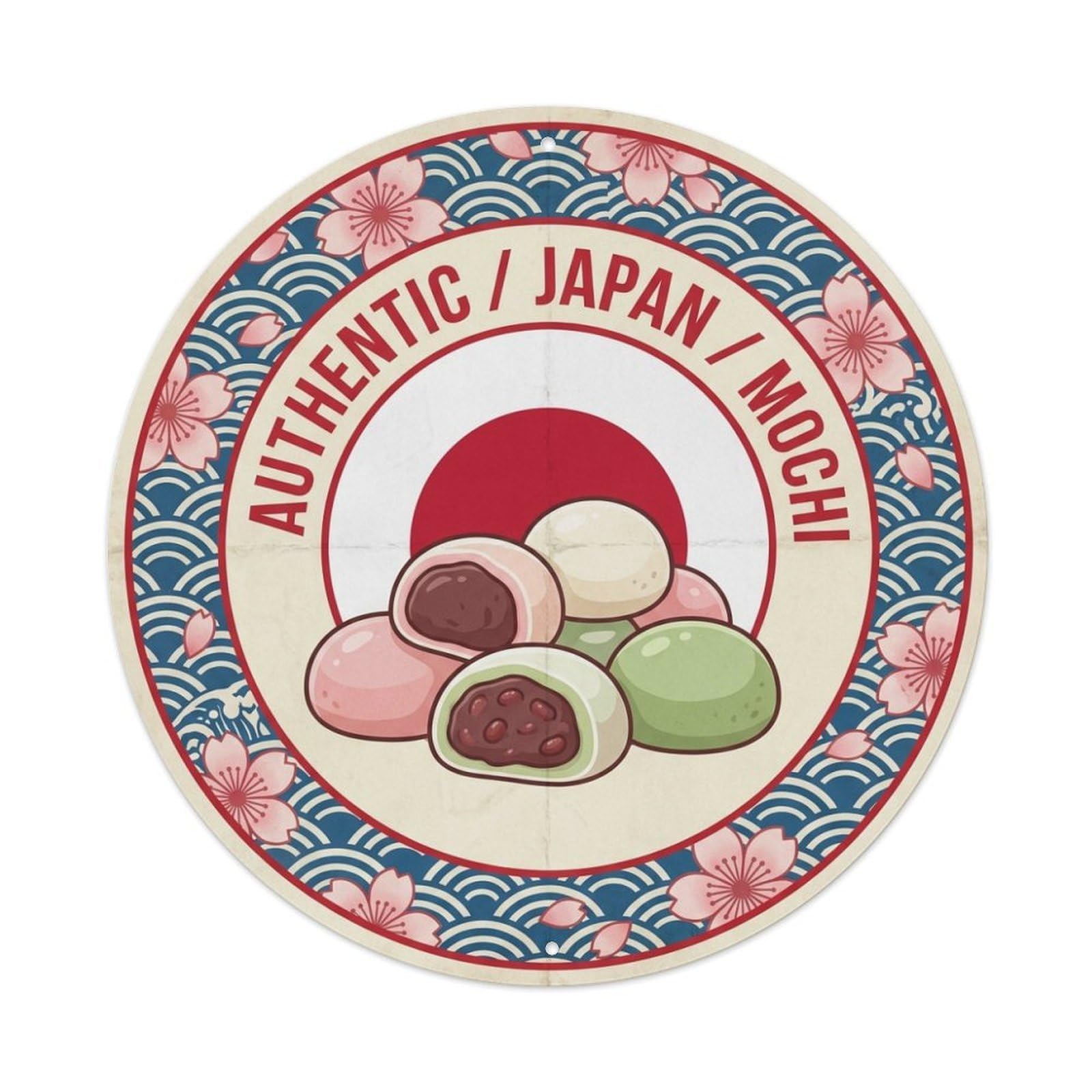 Olhnbad Style Japan Mochi Travel Dessert Sweet Cuisine Metal Tin Sign