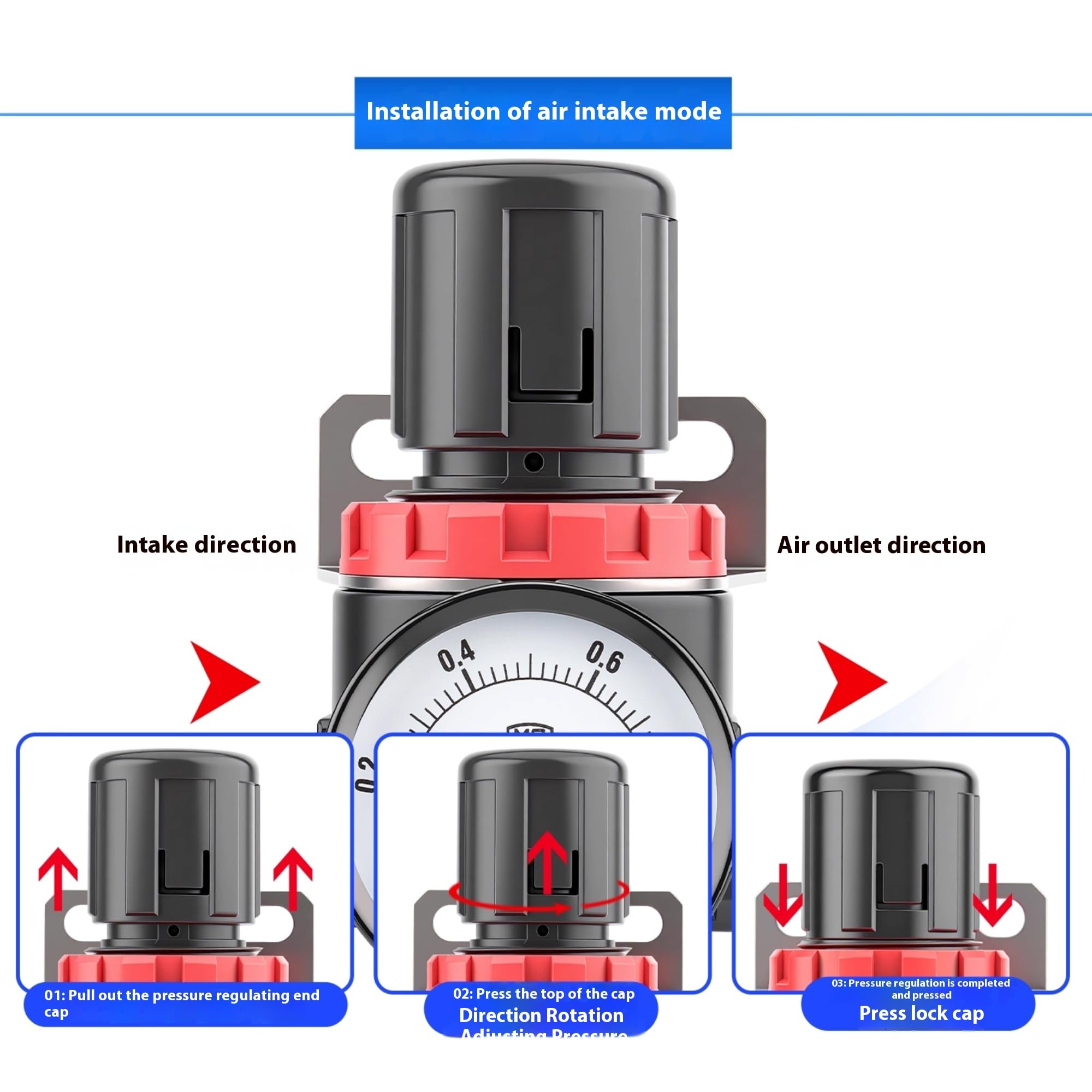 Airtac AR2000-C Regulator - 0-140 PSI -4