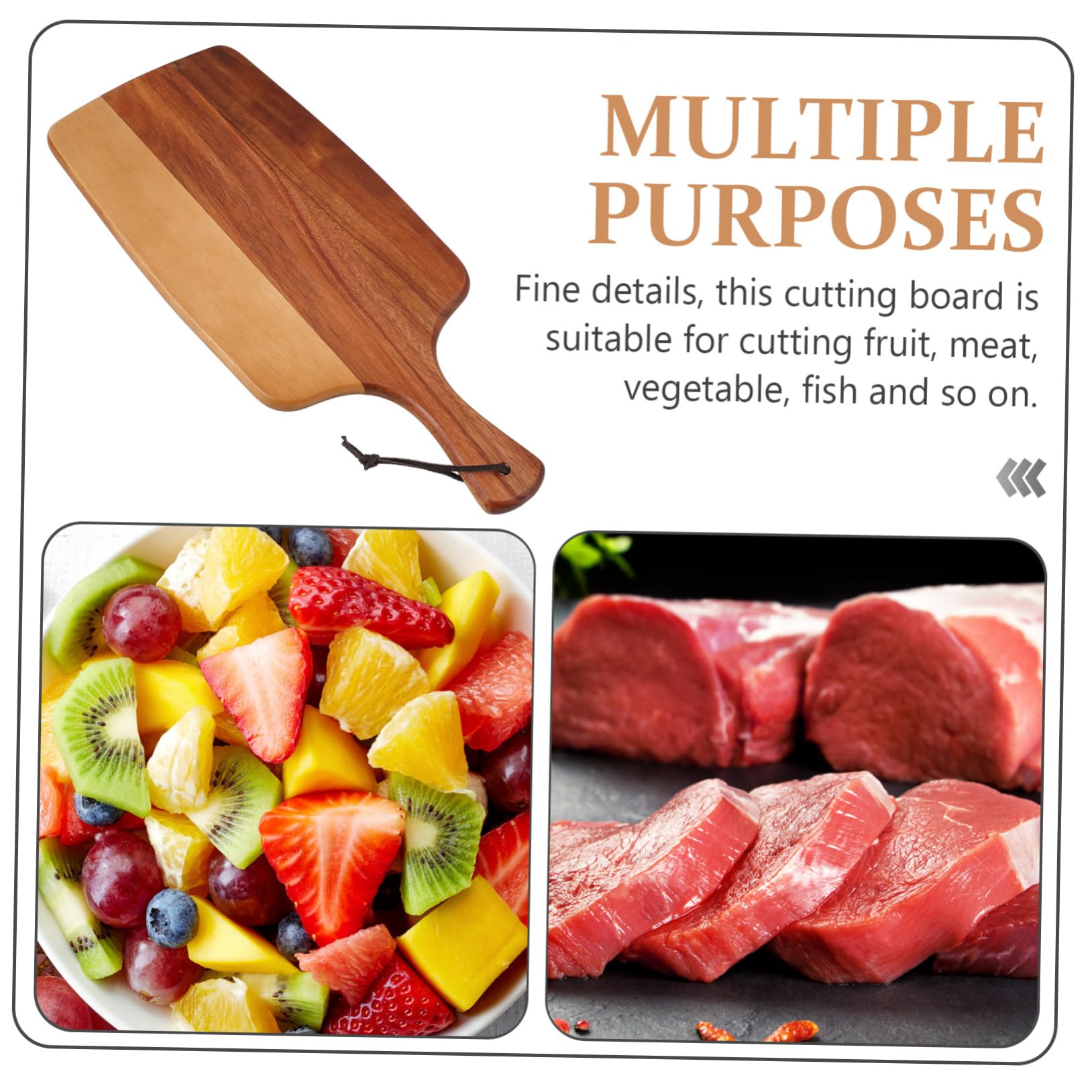 Tagliere da Cucina in Legno per Pizza e Carne, Uso Multifunzione