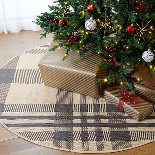 Miniatura 5 de Safavieh Courtyard Collection CY6162-402, tapete beige y chocolate para interiores o exteriores, Polipropileno, azul, beige, (Beige  Blue)