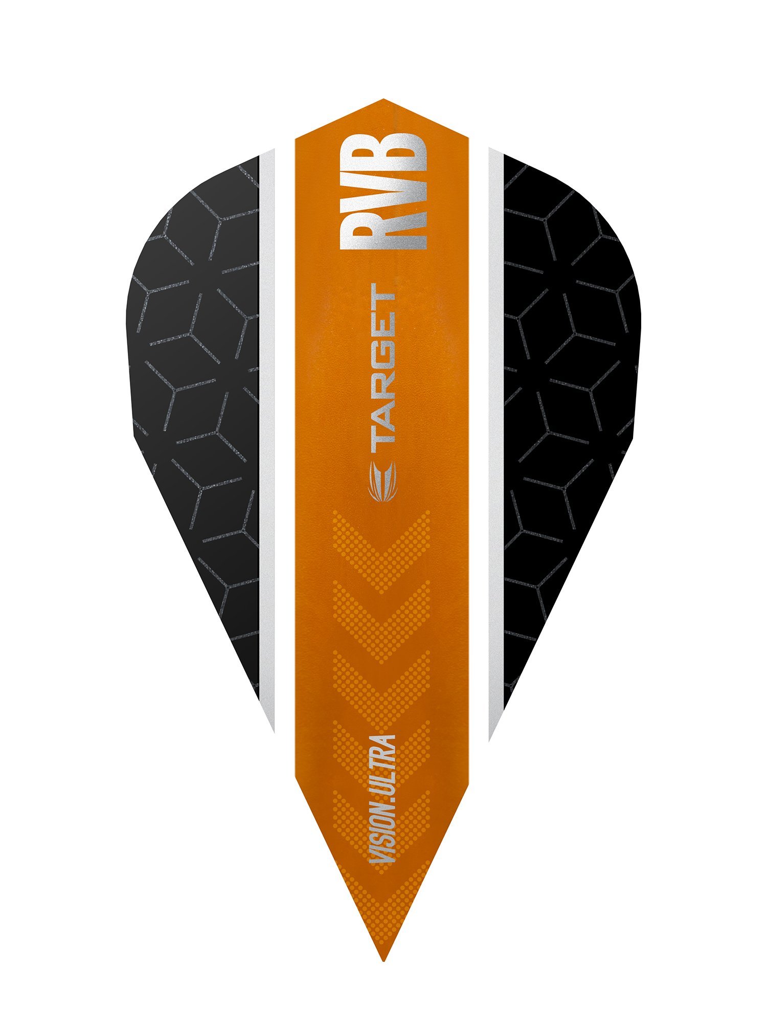 Pro 100 Vision Ultra RvB Stripe Flights - Black/Orange (Pack of 3) (Vapor)