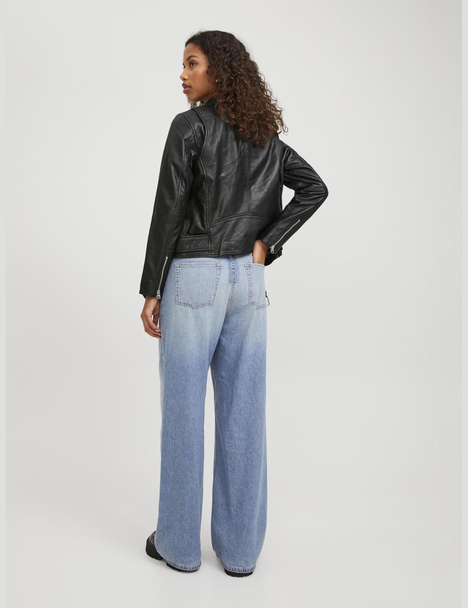 JACK & JONES Jjxx Jxcalvin Leather Biker Jkt Noos Giacchetta di Pelle Donna
