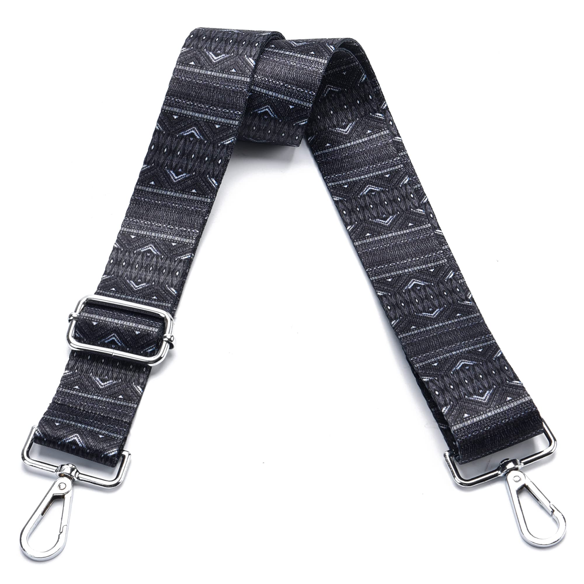 Wide Purse Strap Adjustable Replacement Crossbody Bag Strap Silver Hardware Shoulder Straps