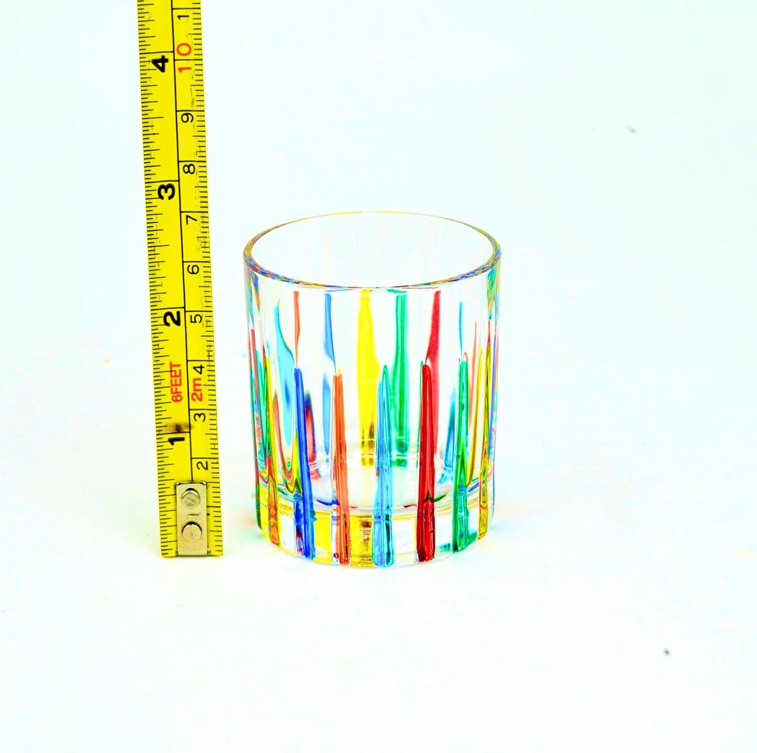 Italian Crystal Shot Glasses, Set of 6, 3 oz Glasses, Timeless Collection, Small Whiskey Shot Glass for Vodka, Tequila, Espresso, Spirits & Liquors, Hand-painted, Made In Italy