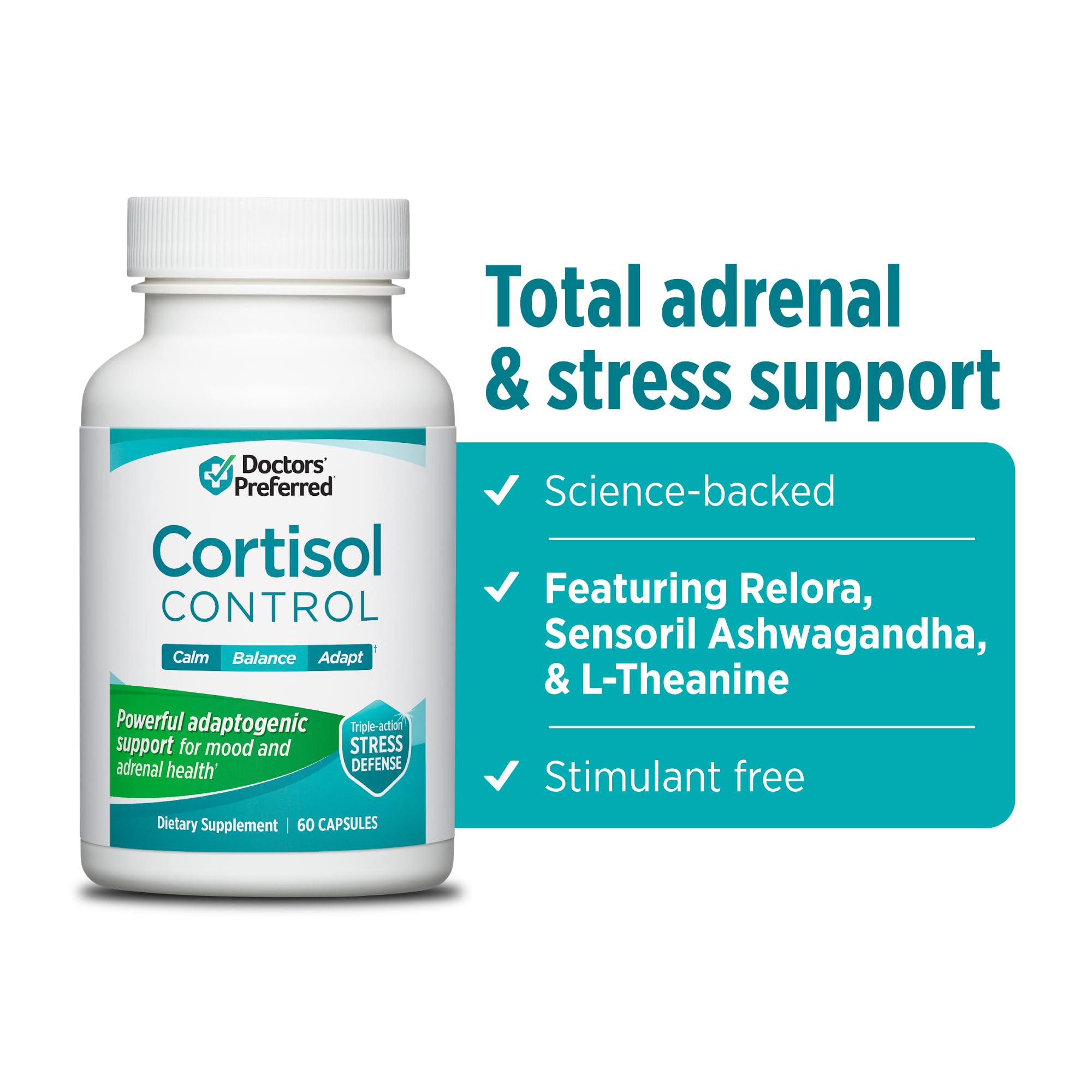 DOCTORS' PREFERRED Cortisol Control Supplement, Adrenal & Stress Support — Amazon image 2