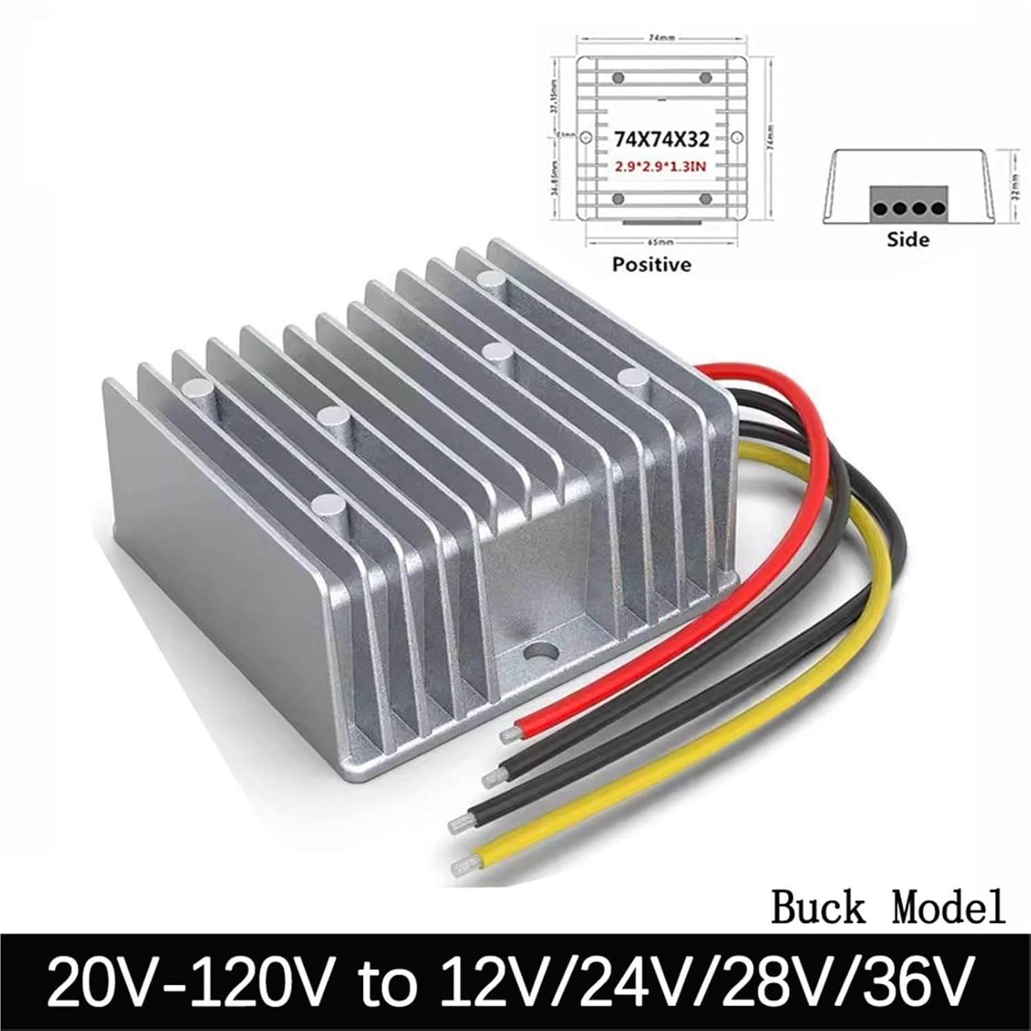 DC DC 100V（20-120V） to 12V 24V 28V 36V Model Input Voltage 20-120V Output Voltage 12V Output Current 1-20A(40V-120V to 36V 10A)