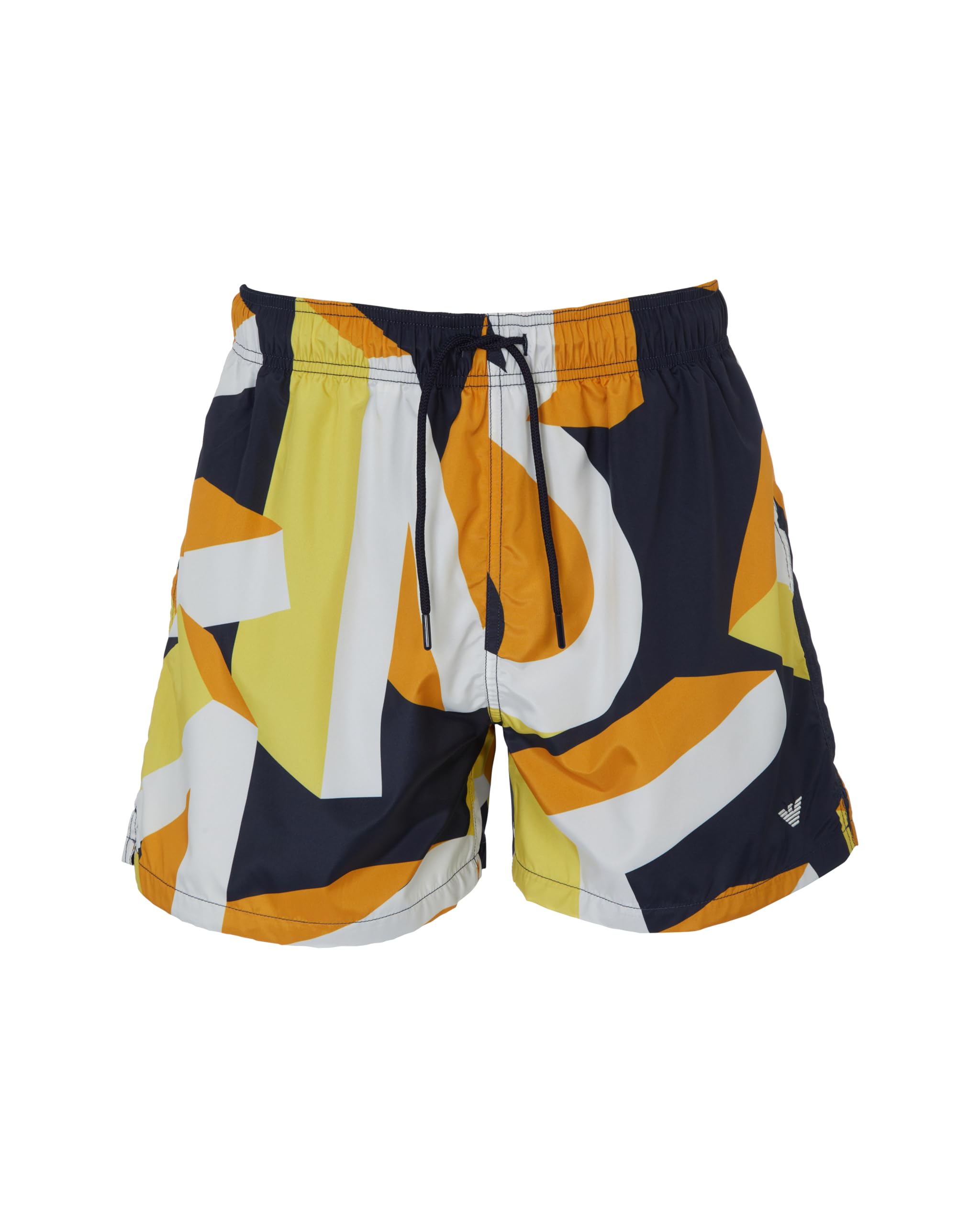 Emporio Armani Herren Big Ea Blu/Old Gold Mid Boxer Badehose,