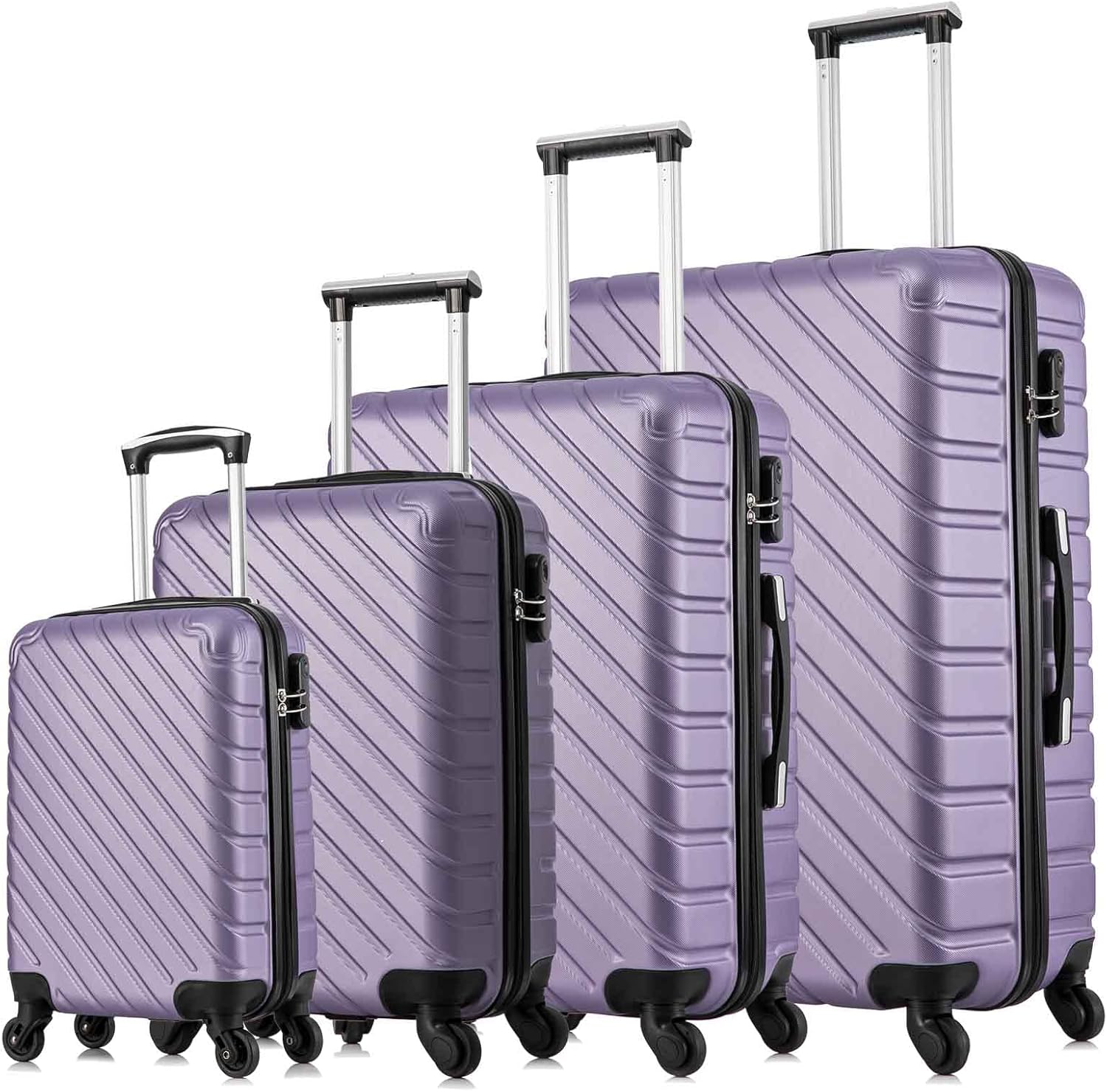 Fridtrip 4 Piece Hardside Luggage Set 18'' 20'' 24'' 28''Travel Suitcase with