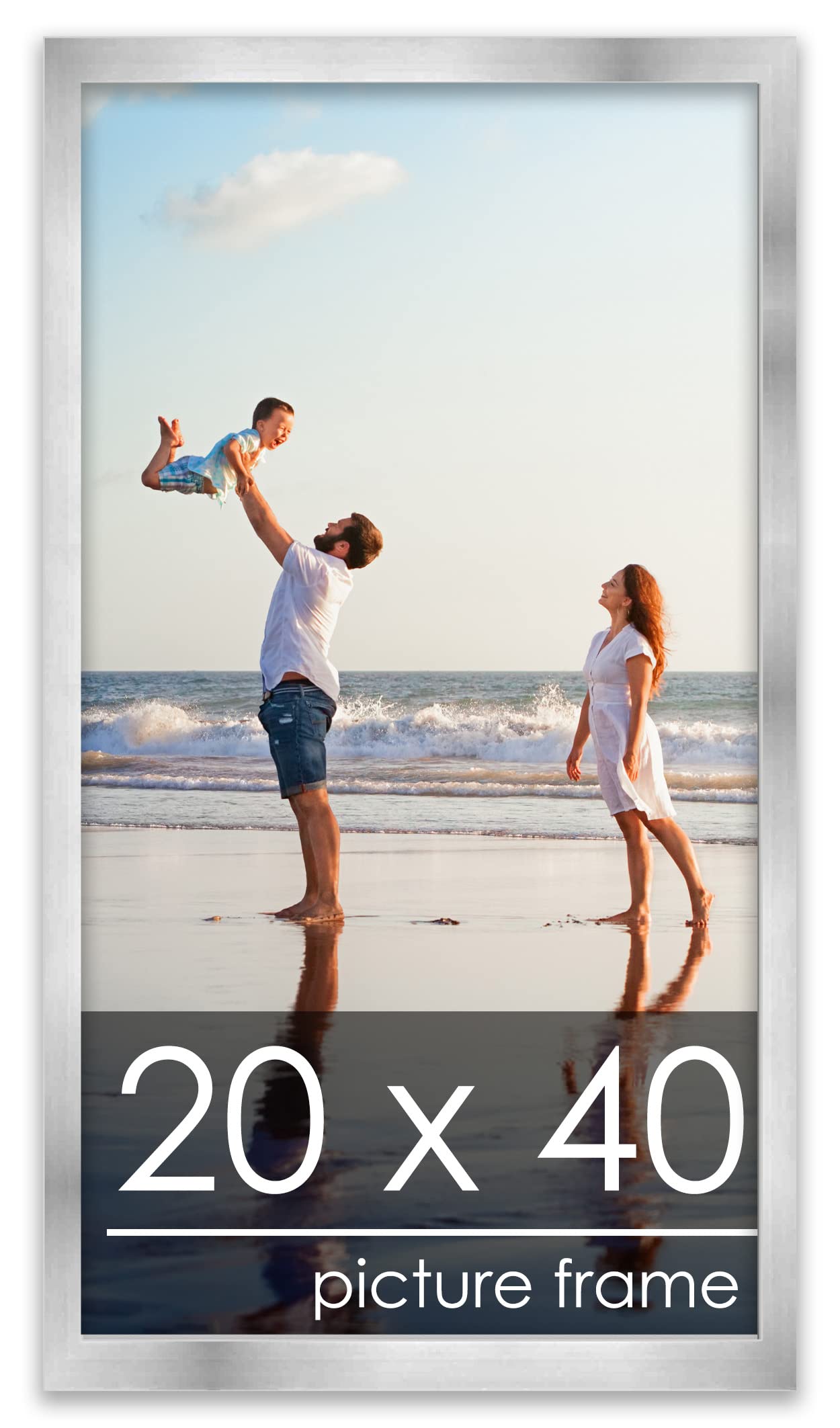 Amazon.com - Poster Palooza 20x40 Frame Silver Pewter Wood