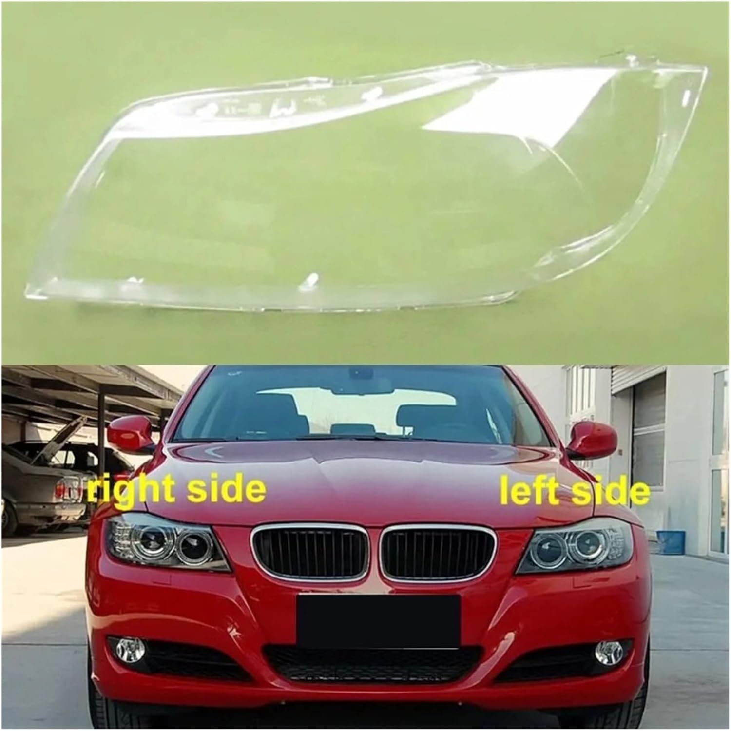 Compatible for BMW 3 Series 2005-2012 Xenon Compatible for BMW E90 E91 318 320 325 328 335 Lampshade Headlamp Shell Headlight Cover Lens Plexiglass (2PCS left and right)