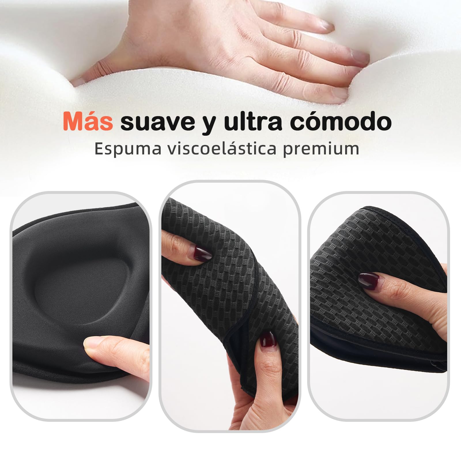 INNELO Máscara de Dormir 3D para Hombres y Mujeres, Versión Mejorada 2025 para Durmientes Laterales, Antifaz con 100% de Bloqueo de Luz, con Órbitas Oculares Cómodas y Sin Presión para Viajes, Negro