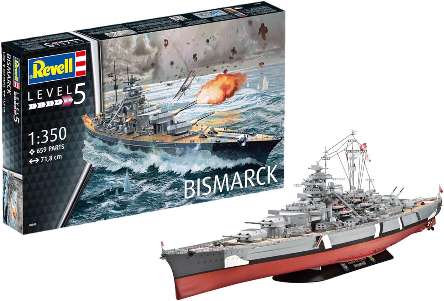 05040 Bismarck 1:350 Scale Unbuilt/Unpainted Plastic Model Kit