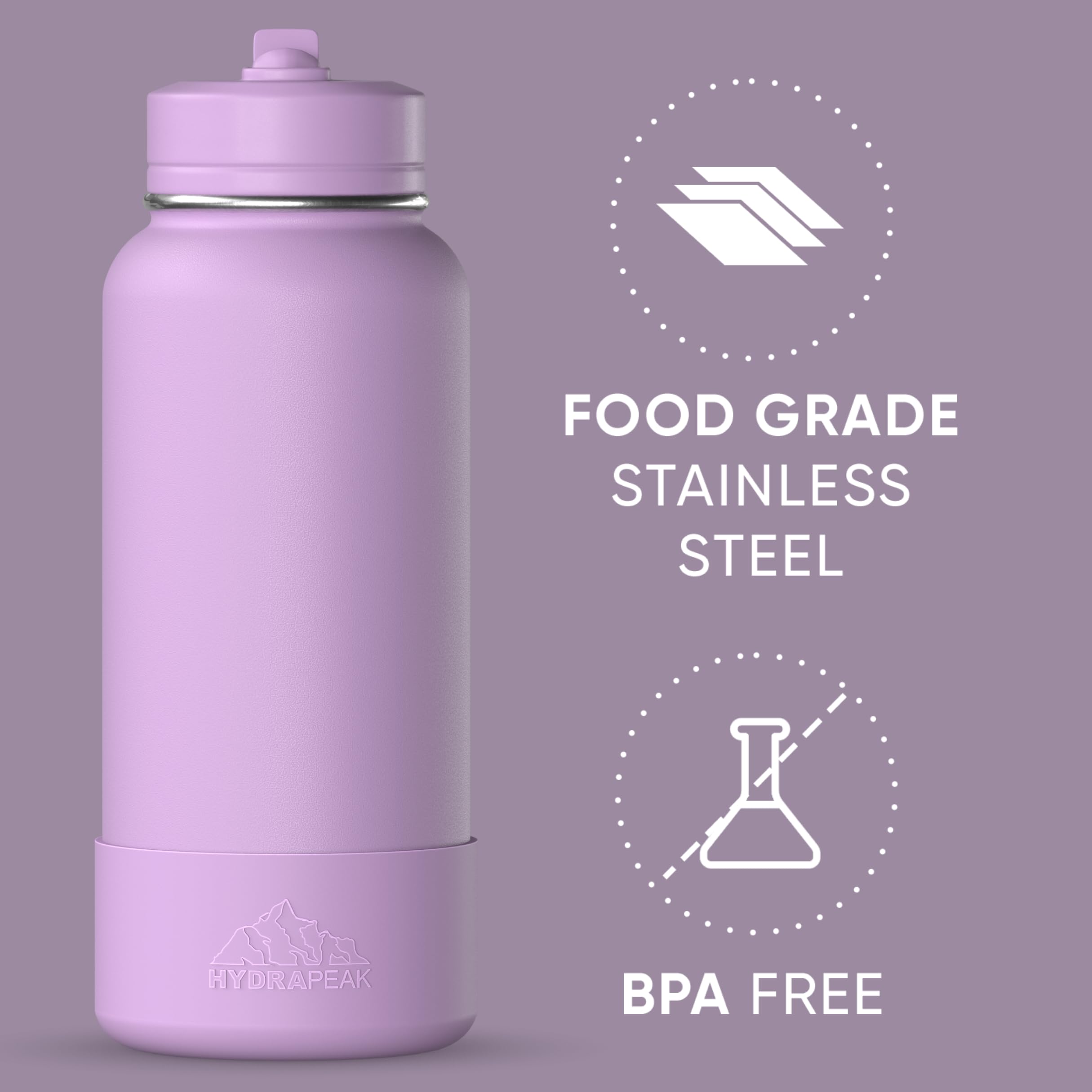 Amazon | Hydrapeak 32oz Insulated Water Bottle with Straw Lid