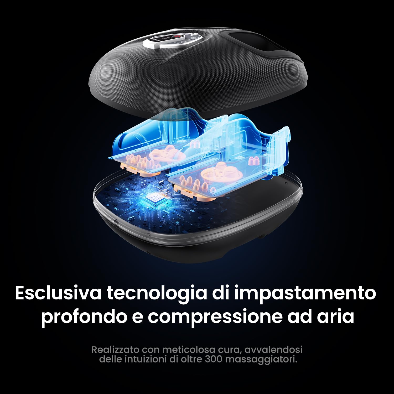 RENPHO Massaggiatore per Piedi con Calore, Portatile, Massaggiatore elettrico del piede, 3D Impastamento Profondo, Massaggio ai piedi a 3 intensità