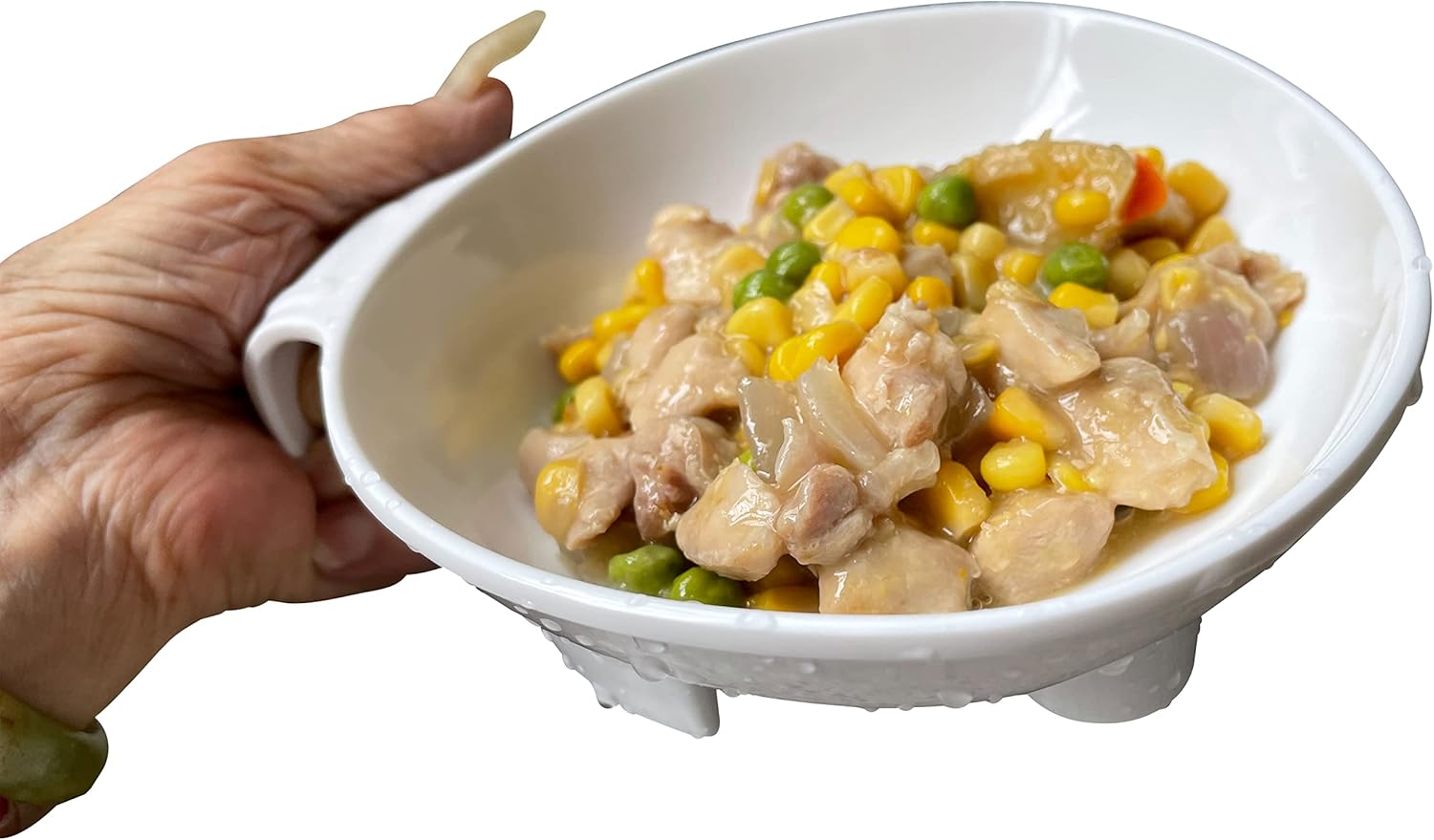 Adaptive Scoop Plate with Handle – Non-Skid Melamine Bowl for Disabled Adults, One-Handed Plates for Elderly with Tremor, Arthritis or Parkinson’s, 6 Inch, Spill-Proof, by Senior ICare