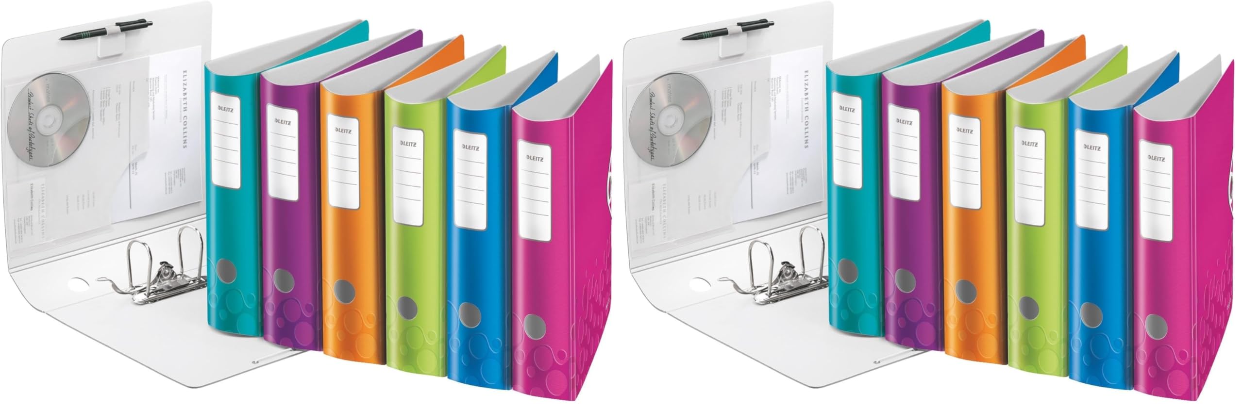 LEITZ Classeur à levier Active 180° WOW dos de 75 mm 1 Unité Assorti aléatoire (Lot de 2)