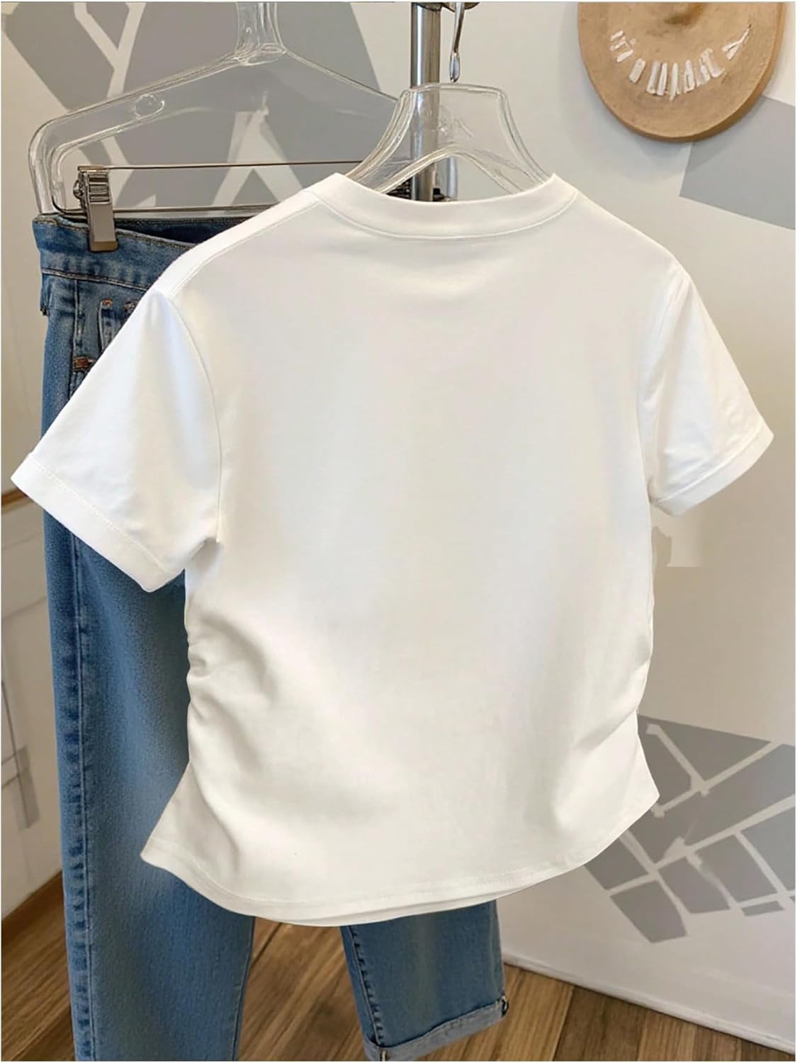 SHENHE Women's Beaded Sequin Bow Shirt Crew Neck Short Sleeve Summer Going Out Y2k Tee - Image 2