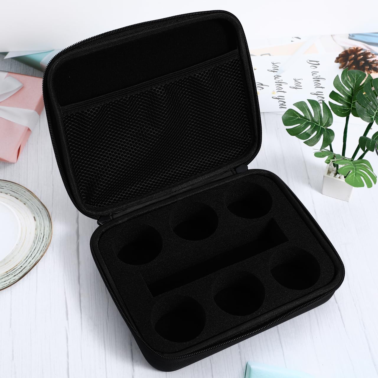 WOONEKY Yoyo - Custodia per riporre accessori e giocattoli, con imbottitura interna e rete con cerniera, pratica per viaggiare e casa