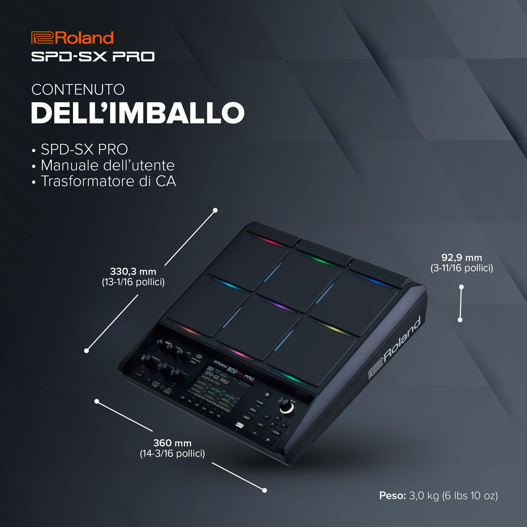 Roland SPD-SX PRO Sampling Pad 8 Ingressi 9 Trigger Esterni Display LED