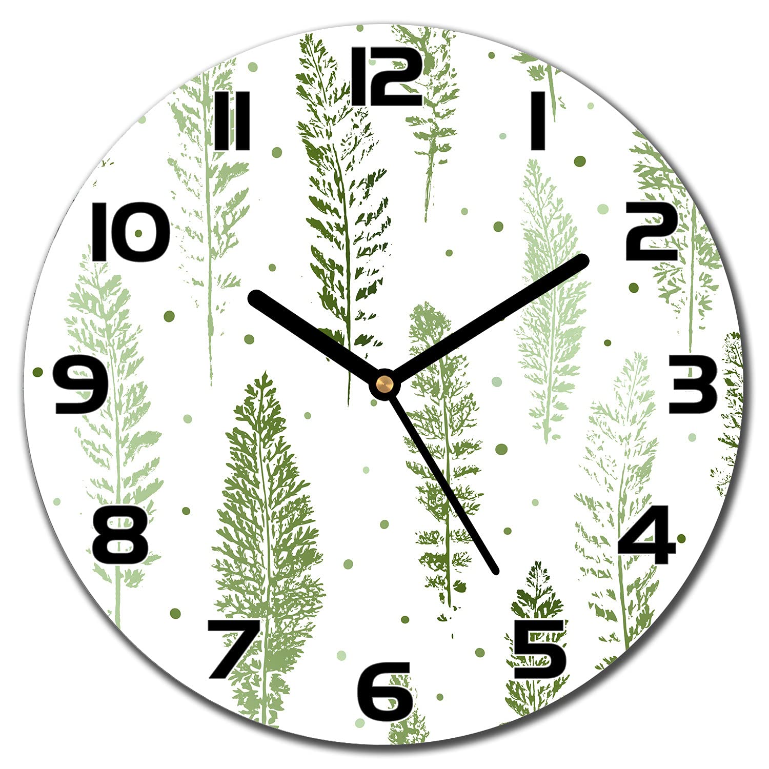 Horloge cuisine en verre moderne Coloray 30 cm avec aiguilles noires
