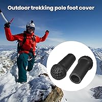 Vista 2 de Trekking Pole Head Covers Walking Stick Reemplazo Consejos Tapones Tapones Partes Protector Anti-Punción Negro