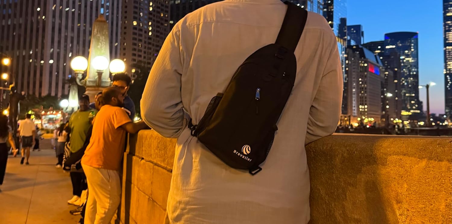 Raven Crossbody Sling Bag for Men and Women, Durable Crossbody Shoulder Sling Backpack, Gym, Travel, Hiking, and Cycling - Image 4