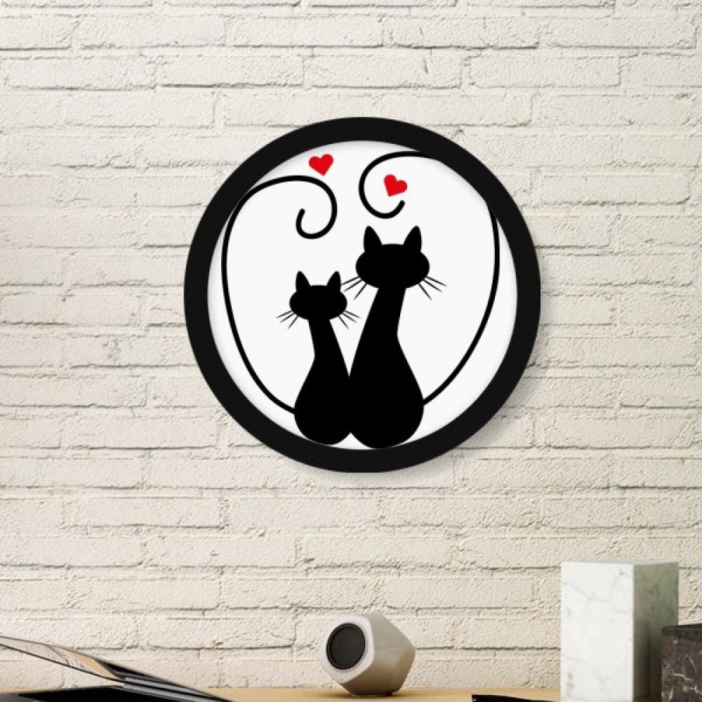 Deux cat figure en coeur silhouette pour décorer petit espace mural noir