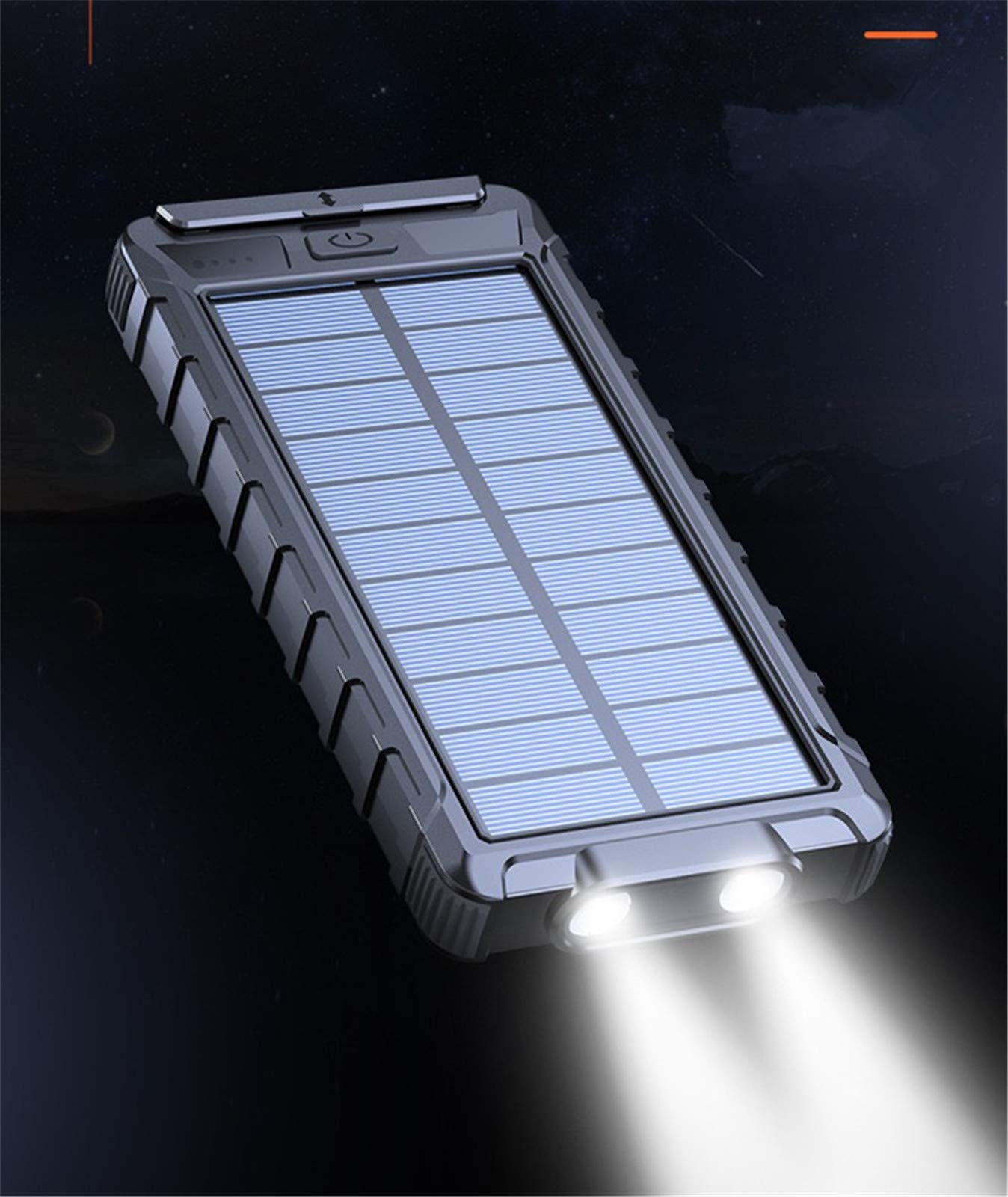 Banca di energia Solare Caricatore Portatile di Grande capacità Banca di Alimentazione Esterna LED Caricatore Solare Impermeabile Batteria 20000Mah, Blu
