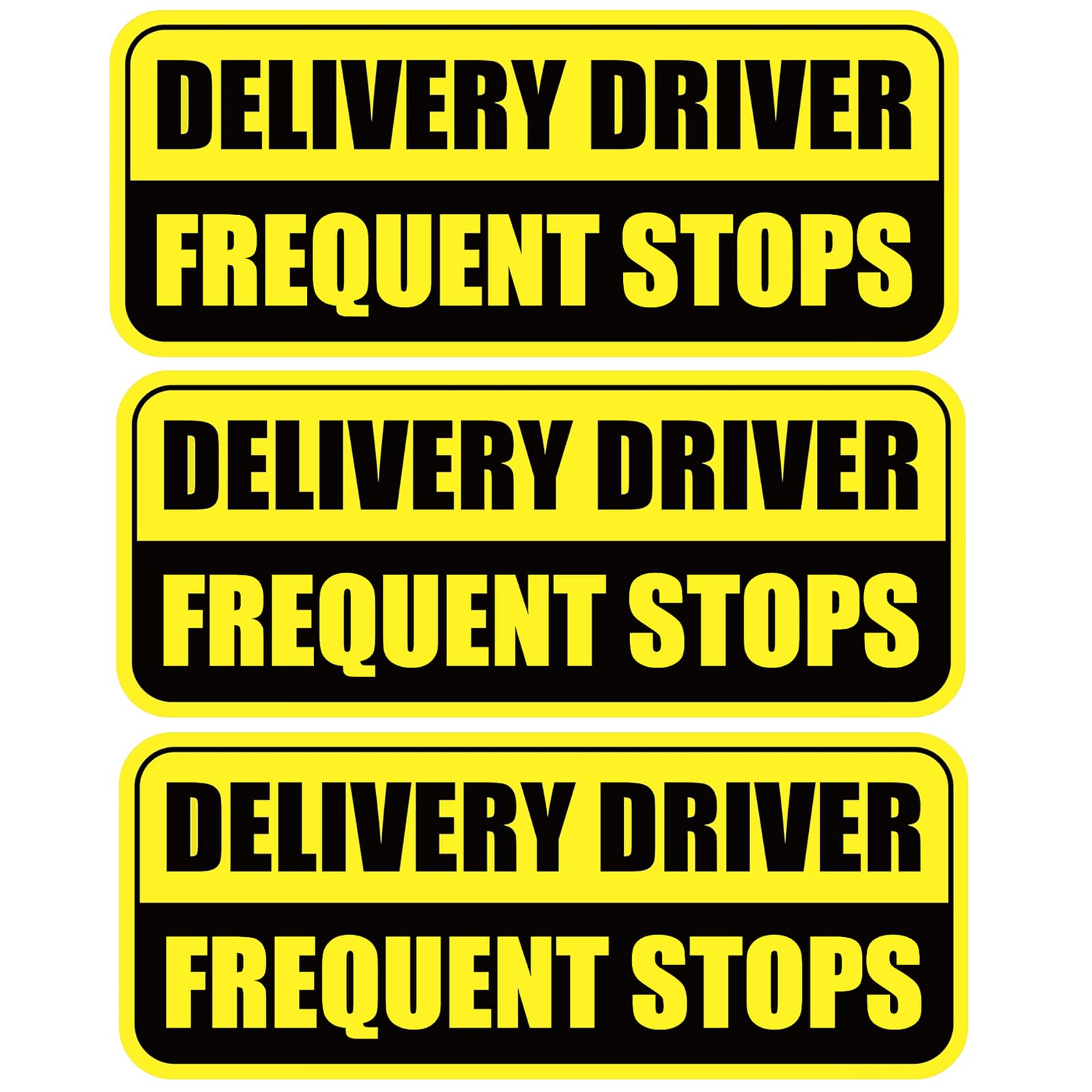 Z-Onemart Yellow 2 3 Pcs Delivery Driver Car Magnet, Frequent Stops Car Magnet Delivery Magnetic Car Door And Bumper Sign, High Reflective Waterproof Weather-Resistant Yellow/Black