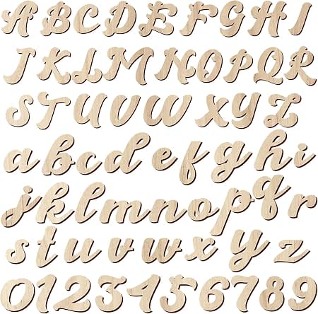 Amazon.com: Gerrii 320 Pcs 2 Inch Cursive Wooden Letters Numbers