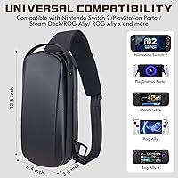 Vista 3 de Funda de transporte para Nintendo Switch 2/ROG Xbox Ally X/Steam Deck, bolsa portátil de almacenamiento, a prueba de golpes, carcasa rígida, mochila