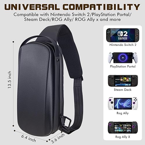 Miniatura 3 de MVRPDXC Funda de transporte para consola de cubierta de vapor y accesorios a prueba de golpes mochila cruzada protectora de hombro con bolsillos