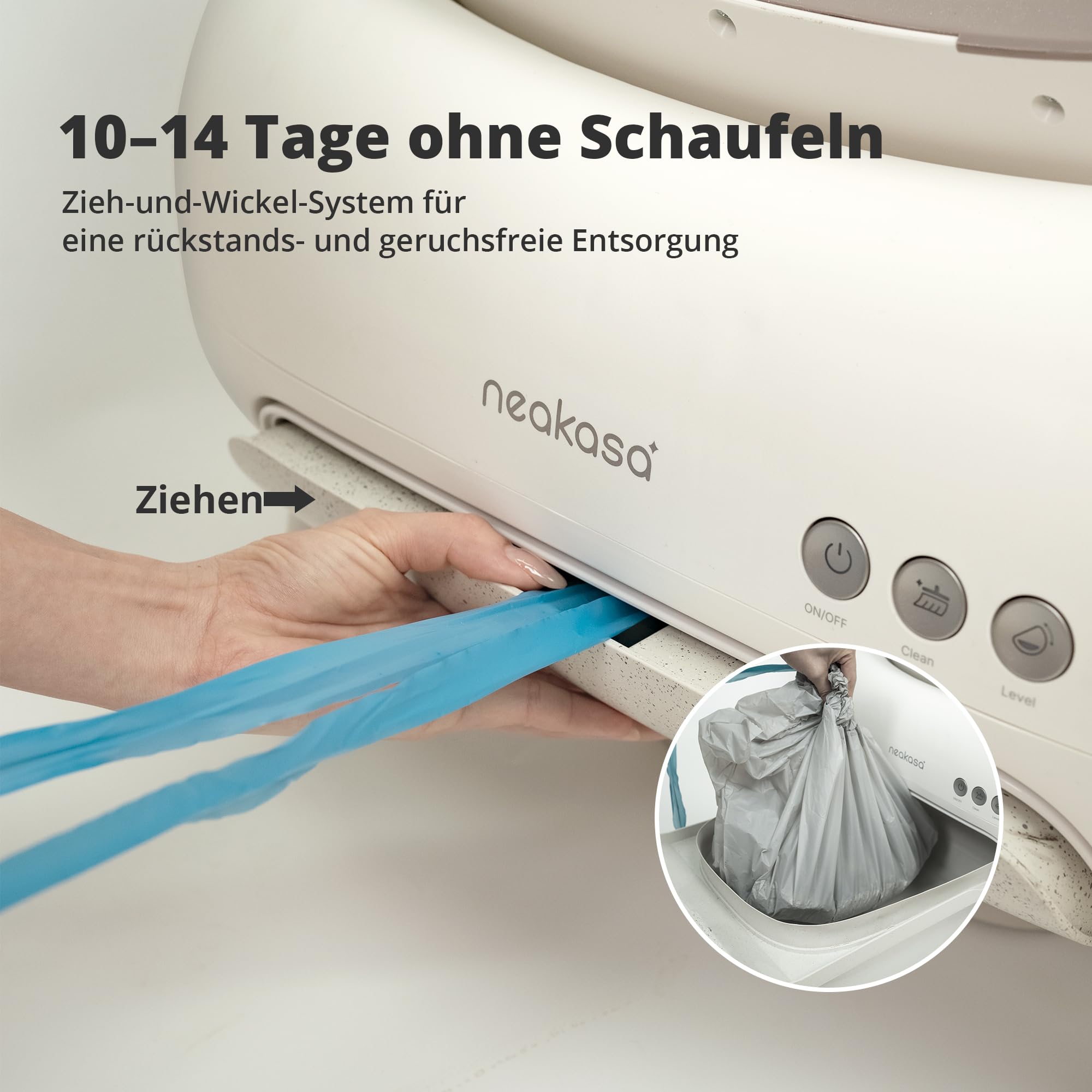 Neakasa M1 Plus Lite Selbstreinigende Katzentoilette mit offenes Design, XXL Kapazität Katzenklo, App-Steuerung, sicher, geruchsfrei und hygienisch, Cat Litter Box für mehrere Katzen