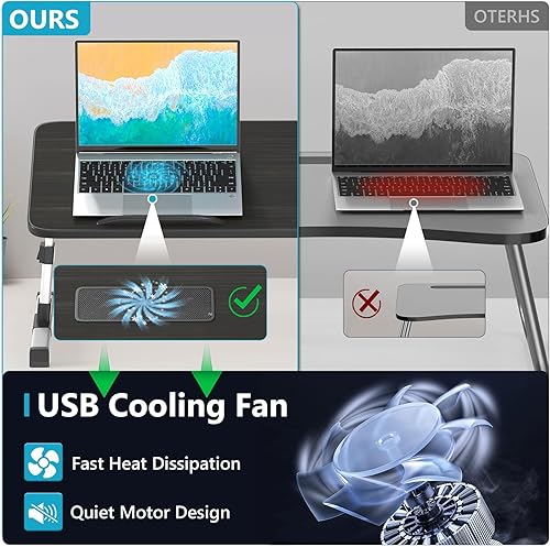 Miniatura 12 de Slendor Escritorio para laptop, soporte ajustable para laptop, mesa de cama plegable, escritorio de regazo portátil, soporte plegable para cuaderno