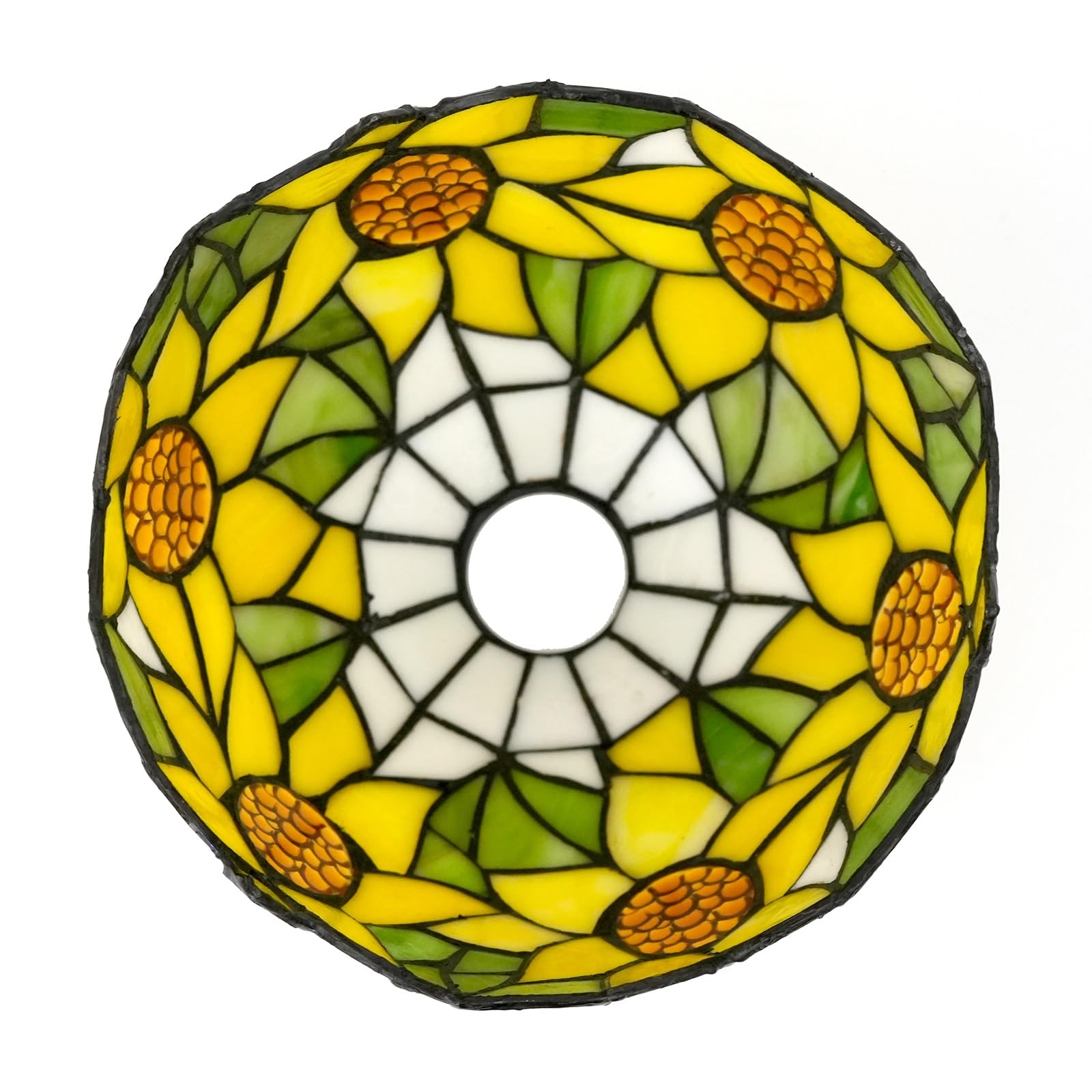 Zamiennik abażuru 20 cm żółty słonecznik witrażowa lampa ręcznie robiona vintage abażury akcesoria pasuje do lampy stołowej wiszące lampy podłogowe