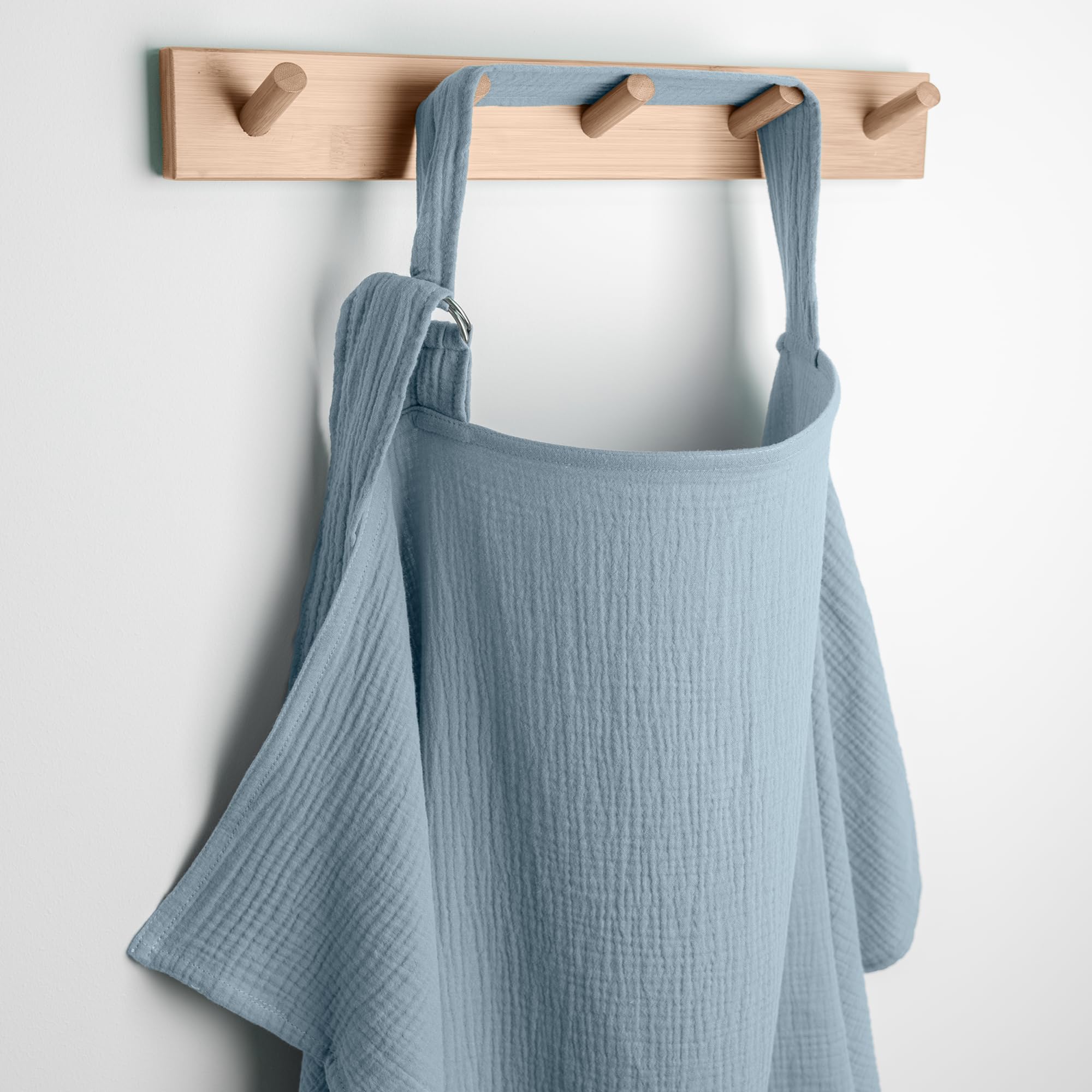 Comfy Cubs Muslin Nursing Cover - 100% Muslin Breastfeeding Cover for Moms - Soft & Breathable Baby Nursing Scarf with Adjustable Neck Strap - Portable, Lightweight & Privacy Coverage - Pacific Blue