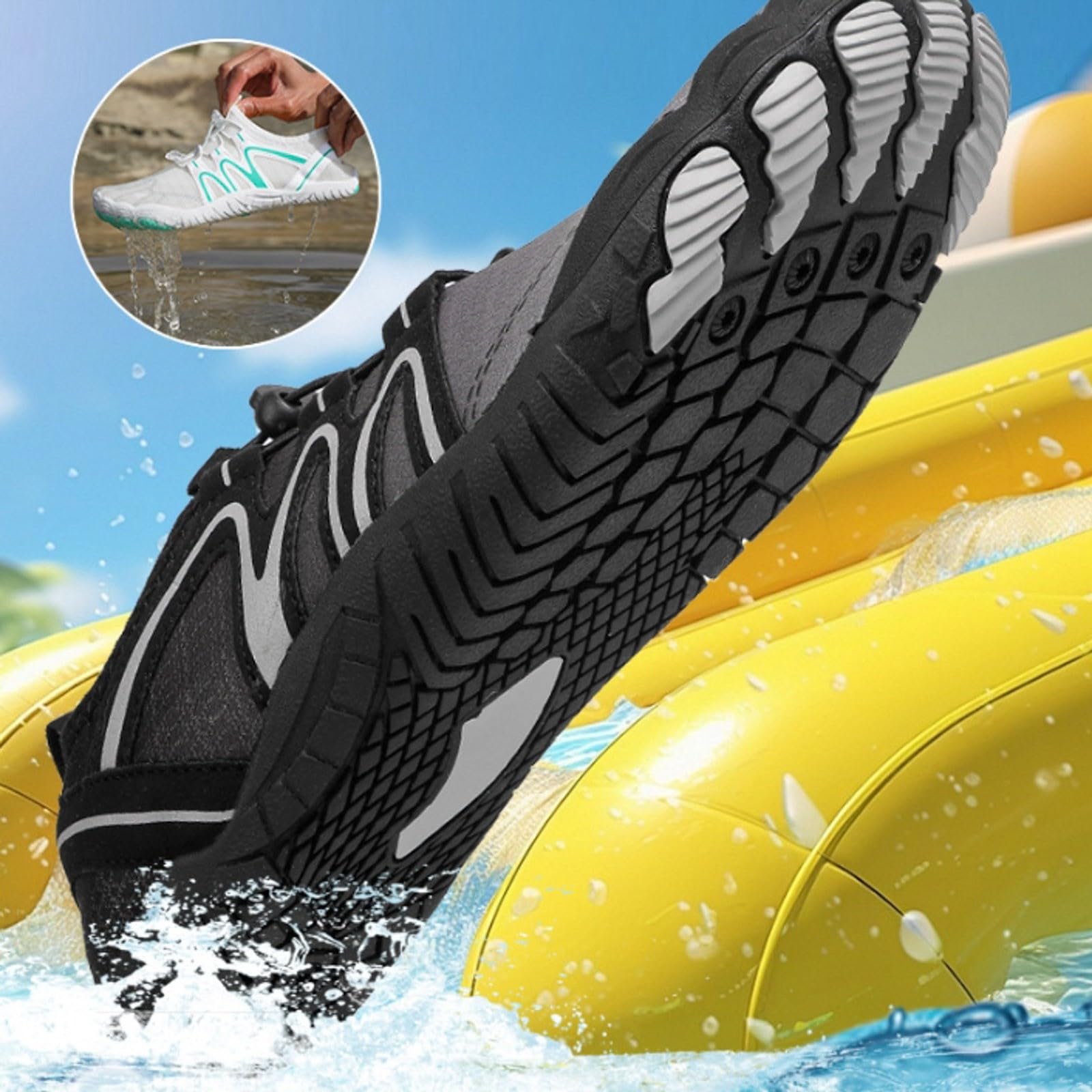 Zapatos de agua Zapatos Acuáticos para Mujeres y Hombres de Playa Descalzo Deportes al aire libre de verano para senderismo, Natación, Playa, río, Piscina, Lago, Barefoot Shoes