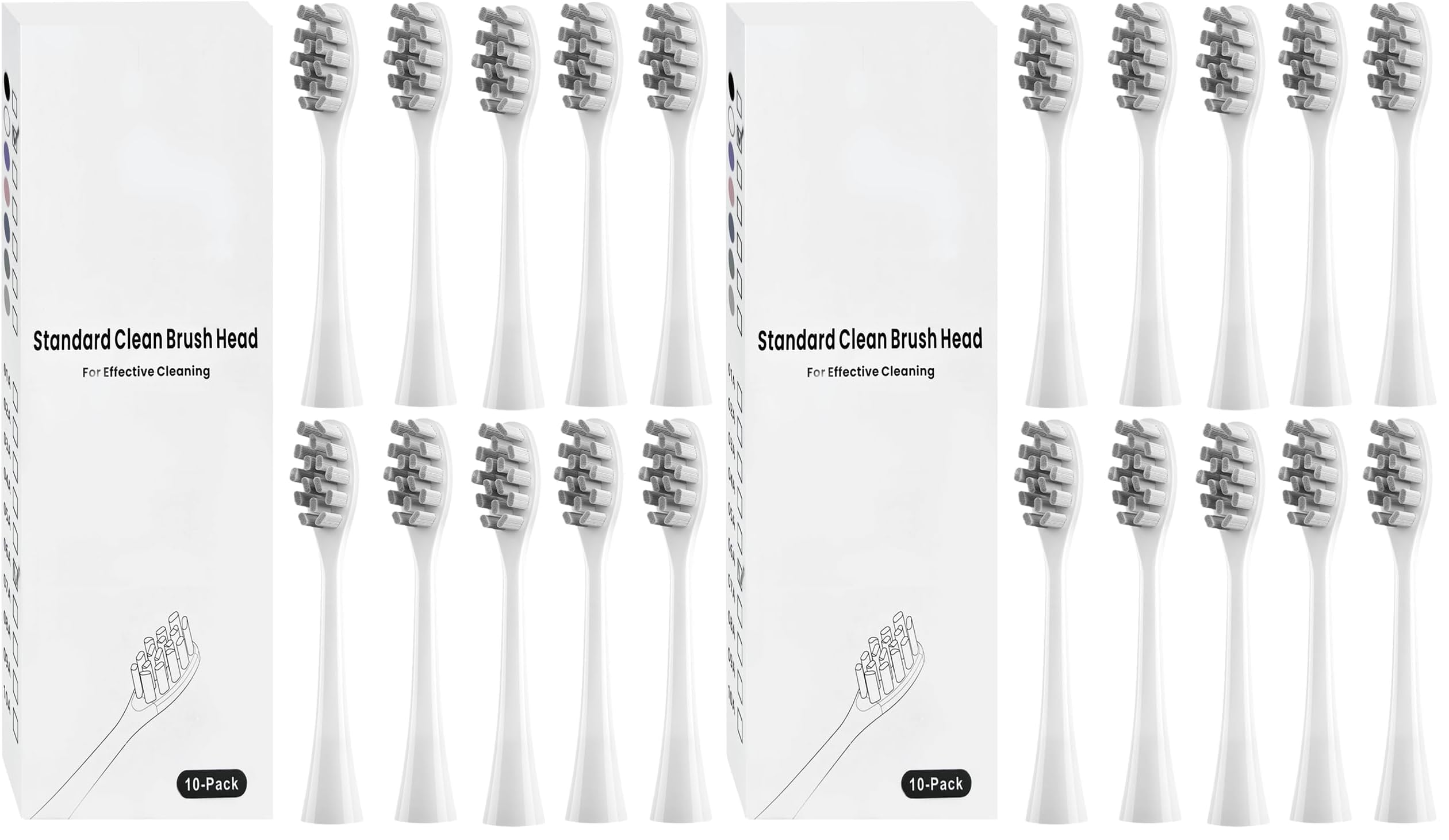 10 Stück Bürstenköpfe Kompatibel mit Oclean Elektrische Zahnbürste, Ersatzbürsten Aufsteckbürsten Passend für Oclean Flow, X Lite, X Pro, X Pro Elite, X Pro Digital usw (Weiß) (Packung mit 2)
