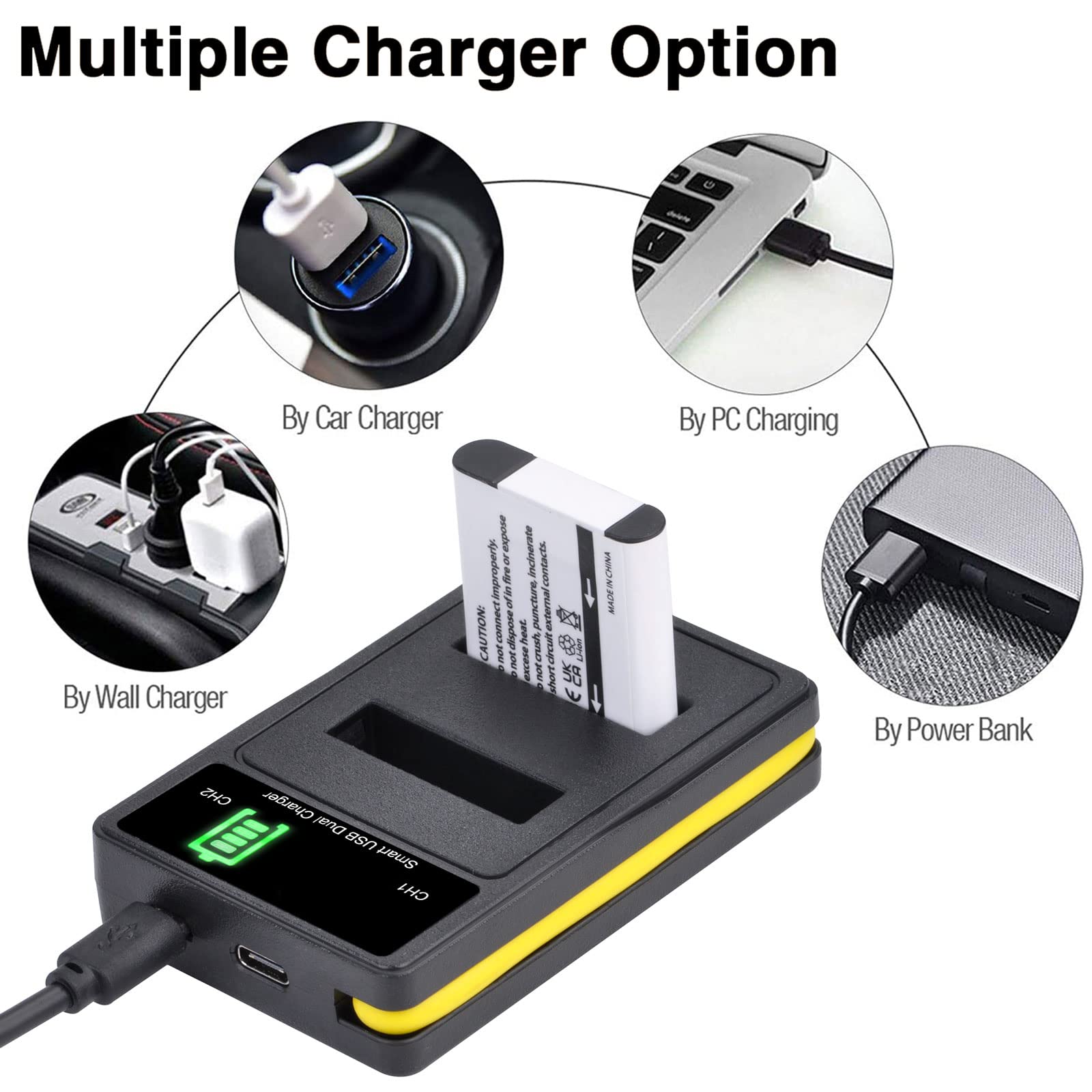 DuraPro 2 x bateria LI-92B + ładowarka USB LED z portem typu C kompatybilna z Ricoh DB-110, Ricoh GR III, GR IIIx, Theta X, WG-6, G900; Olympus SH-1, SH-2, SH-50, SH-60, TG-1