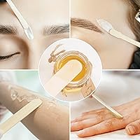 Vista 6 de 1000 varillas de depilación – 4 estilos surtidos de madera para depilación corporal, cara, cejas, labios, nariz, pequeños aplicadores de cera