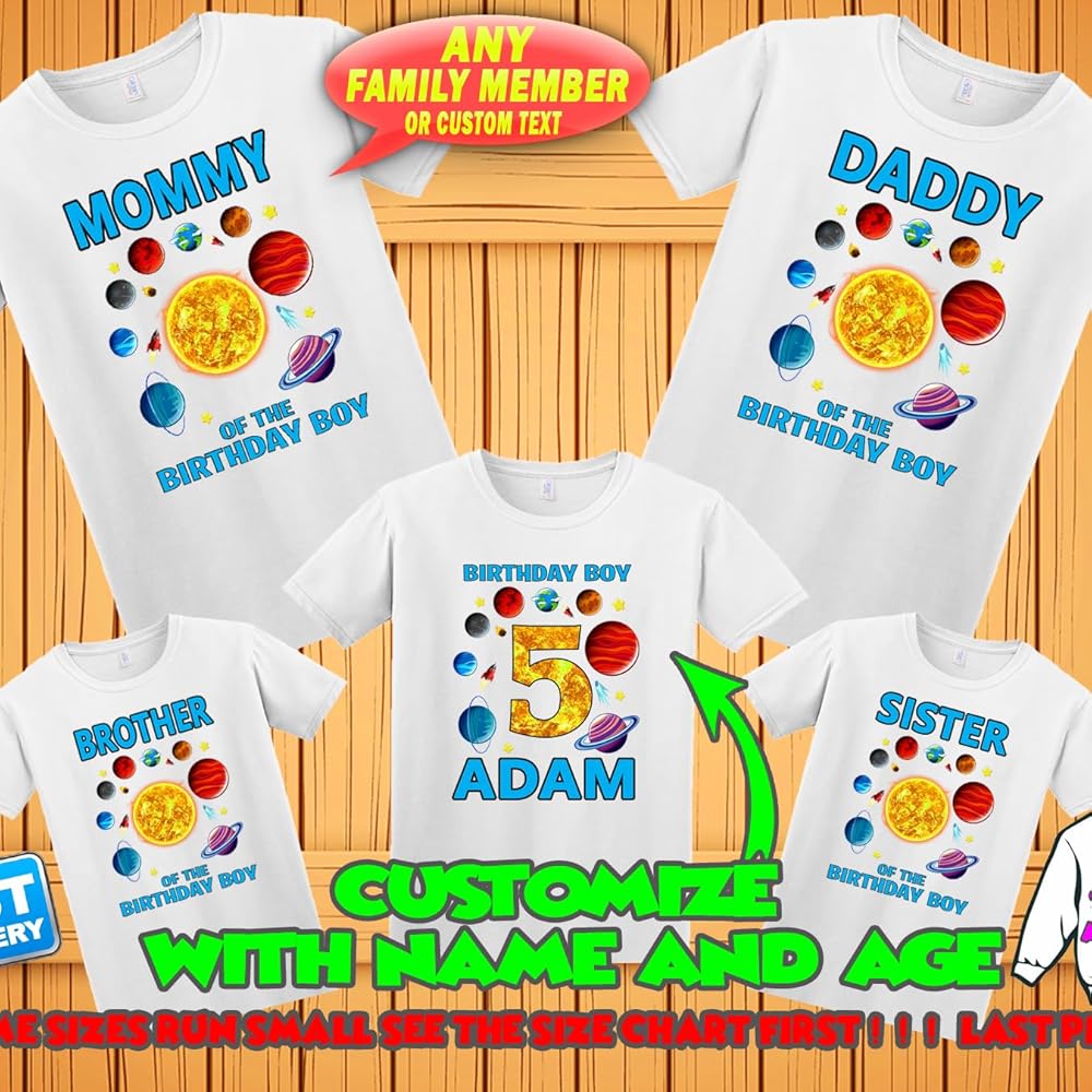 Amazon.com: Solar system birthday shirt, planets birthday tshirt